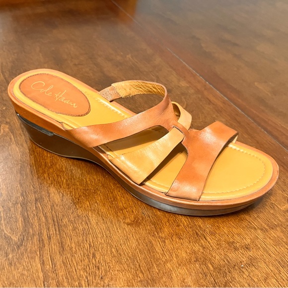 Cole Haan Leather Strappy Wedge Sandals Sz. 9 - Picture 2 of 12